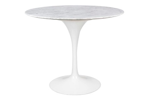 BIAŁY OKRĄGŁY STÓŁ TULIP MARBLE, MARMUROWY BLAT, DO JADALNI, SALONU, 90 CM BIAŁY OKRĄGŁY STÓŁ TULIP MARBLE, MARMUROWY BLAT, DO JADALNI, SALONU, 90 CM