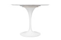 BIAŁY OKRĄGŁY STÓŁ TULIP MARBLE, MARMUROWY BLAT, DO JADALNI, SALONU, 90 CM
