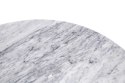 BIAŁY OKRĄGŁY STÓŁ TULIP MARBLE, MARMUROWY BLAT, DO JADALNI, SALONU, 90 CM