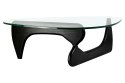 NOWOCZESNY CZARNY STOLIK KAWOWY, SZKLANY BLAT, DO SALONU, ELEGANCKI 130 CM