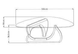 NOWOCZESNY CZARNY STOLIK KAWOWY, SZKLANY BLAT, DO SALONU, ELEGANCKI 130 CM
