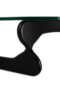 NOWOCZESNY CZARNY STOLIK KAWOWY, SZKLANY BLAT, DO SALONU, ELEGANCKI 130 CM