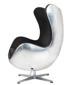 CZARNY FOTEL EGG INDUSTRIALNY, LOFT, JAJO, OBROTOWY, METALOWY, DO SALONU