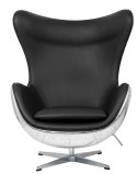 CZARNY FOTEL EGG INDUSTRIALNY, LOFT, JAJO, OBROTOWY, METALOWY, DO SALONU