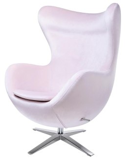 FOTEL EGG, JAJO, RÓŻOWY, OBROTOWY, METAL, DO SALONU, NOWOCZESNY, WELUR