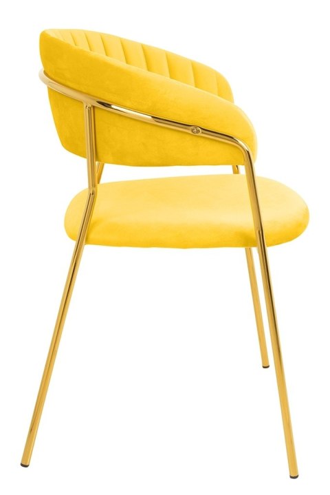 TAPICEROWANE ŻÓŁTE KRZESŁO GLAMOUR - VERONA, WELUROWE, DO SALONU, ZŁOTE TAPICEROWANE ŻÓŁTE KRZESŁO GLAMOUR - VERONA, WELUROWE, DO SALONU, ZŁOTE