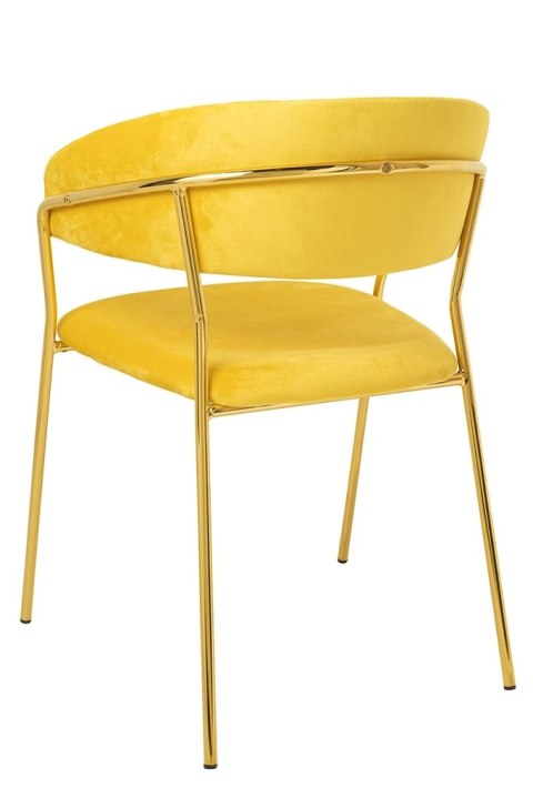 TAPICEROWANE ŻÓŁTE KRZESŁO GLAMOUR - VERONA, WELUROWE, DO SALONU, ZŁOTE TAPICEROWANE ŻÓŁTE KRZESŁO GLAMOUR - VERONA, WELUROWE, DO SALONU, ZŁOTE