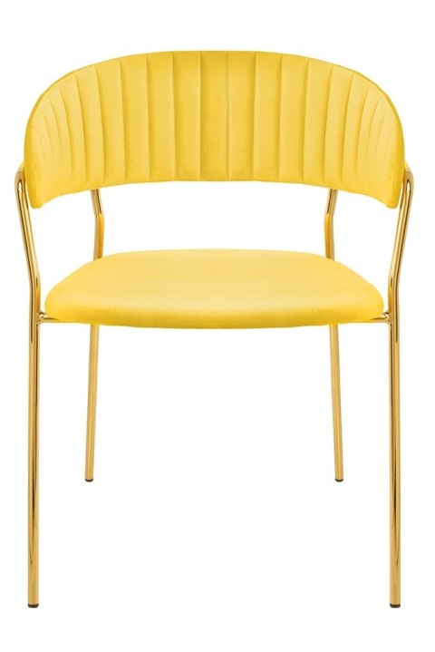 TAPICEROWANE ŻÓŁTE KRZESŁO GLAMOUR - VERONA, WELUROWE, DO SALONU, ZŁOTE TAPICEROWANE ŻÓŁTE KRZESŁO GLAMOUR - VERONA, WELUROWE, DO SALONU, ZŁOTE