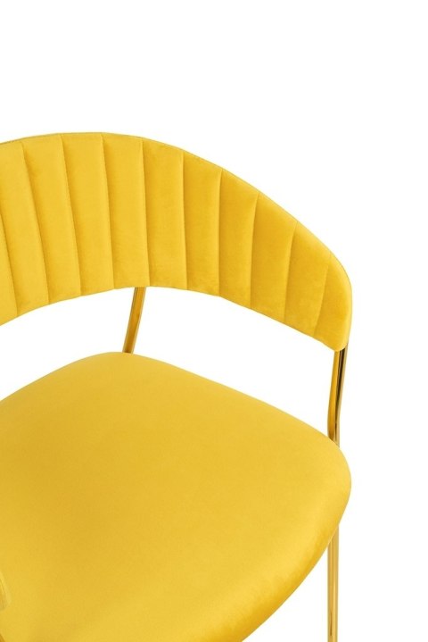 TAPICEROWANE ŻÓŁTE KRZESŁO GLAMOUR - VERONA, WELUROWE, DO SALONU, ZŁOTE TAPICEROWANE ŻÓŁTE KRZESŁO GLAMOUR - VERONA, WELUROWE, DO SALONU, ZŁOTE