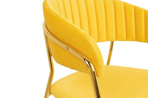 TAPICEROWANE ŻÓŁTE KRZESŁO GLAMOUR - VERONA, WELUROWE, DO SALONU, ZŁOTE TAPICEROWANE ŻÓŁTE KRZESŁO GLAMOUR - VERONA, WELUROWE, DO SALONU, ZŁOTE