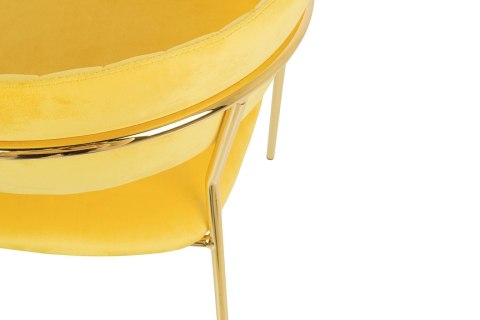 TAPICEROWANE ŻÓŁTE KRZESŁO GLAMOUR - VERONA, WELUROWE, DO SALONU, ZŁOTE TAPICEROWANE ŻÓŁTE KRZESŁO GLAMOUR - VERONA, WELUROWE, DO SALONU, ZŁOTE