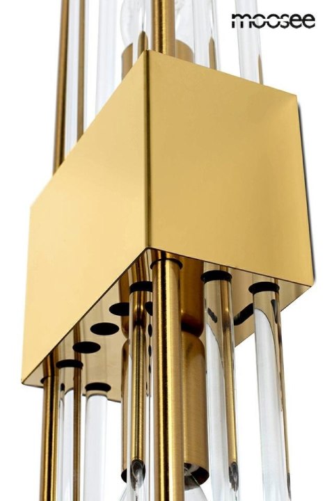 LAMPA ŚCIENNA KINKIET MOOSEE AUREO, ZŁOTA, SZKŁO, NOWOCZESNA, SALON, E14