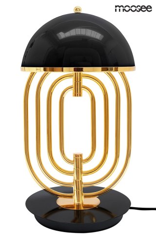LAMPA STOŁOWA AURORIA, ZŁOTA, CZARNA, GLAMOUR, MOOSE, NOCNA, MODERN, G9