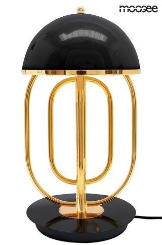 LAMPA STOŁOWA AURORIA, ZŁOTA, CZARNA, GLAMOUR, MOOSE, NOCNA, MODERN, G9