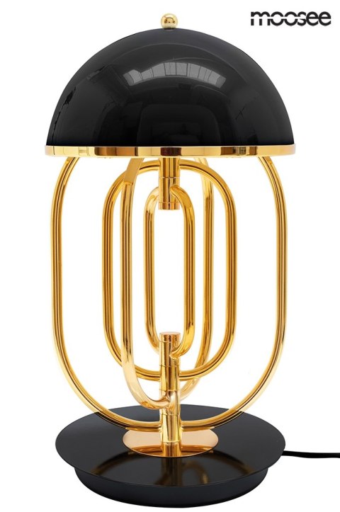 LAMPA STOŁOWA AURORIA, ZŁOTA, CZARNA, GLAMOUR, MOOSE, NOCNA, MODERN, G9