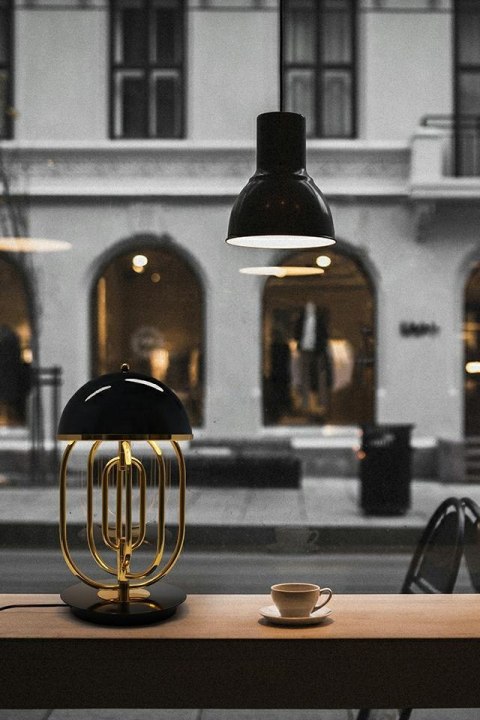 LAMPA STOŁOWA AURORIA, ZŁOTA, CZARNA, GLAMOUR, MOOSE, NOCNA, MODERN, G9