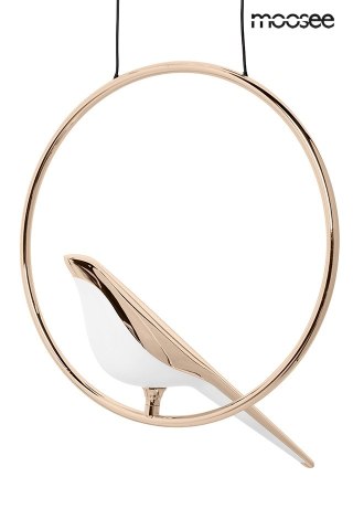 LAMPA WISZĄCA AURAE MOOSEE, ZŁOTA, PTASZKI, DESIGNERSKA, LED 24W, SALON