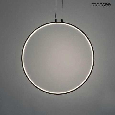LAMPA WISZĄCA CZARNA LED LUMENIS, RING 60CM, OKRĄG, MOOSEE, LOFT, SALON