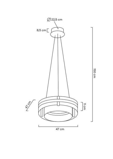 MOOSEE lampa wisząca SATURNUS 47 DUO złota - LED, kryształ, stal szczotkowana