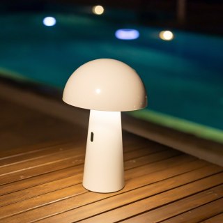 NOWOCZESNA LAMPA OGRODOWA STOŁOWA, BIAŁA, DEKORACYJNA, LED, 25 CM