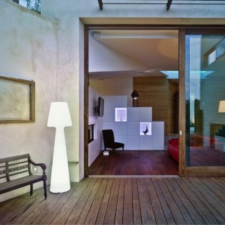 LAMPA OGRODOWA LED RGB LUMINAR NEW GARDEN, IP54, PILOT, TARAS, BALKON