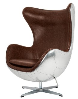 BRĄZOWY FOTEL EGG INDUSTRIALNY, LOFT, JAJO, OBROTOWY, METALOWY, DO SALONU