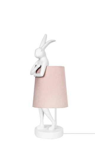 LAMPA STOŁOWA KARE DESIGN ELEGANS, KRÓLIK, BIAŁA, RÓŻOWA, NOCNA, OZDOBNA