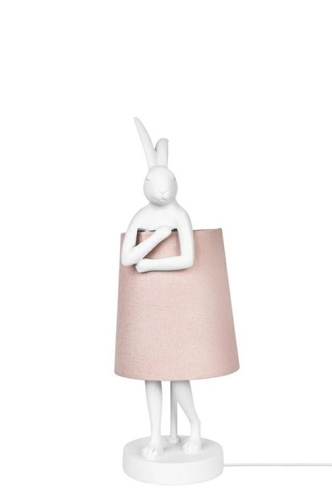 LAMPA STOŁOWA KARE DESIGN ELEGANS, KRÓLIK, BIAŁA, RÓŻOWA, NOCNA, OZDOBNA