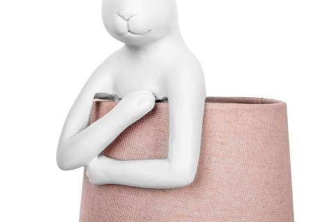 LAMPA STOŁOWA KARE DESIGN ELEGANS, KRÓLIK, BIAŁA, RÓŻOWA, NOCNA, OZDOBNA