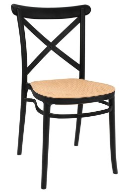 RUSTYKALNE BIAŁE KRZESŁO DO JADALNI, PLASTIKOWE, KLASYCZNE, NA BALKON, BEŻ