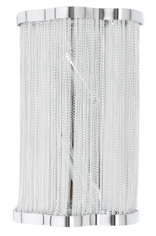 KINKIET ONDINA, ŚCIENNY, ŁAŃCUSZKI, GLAMOUR, 2XE14, FALISTY, 38CM, SALON