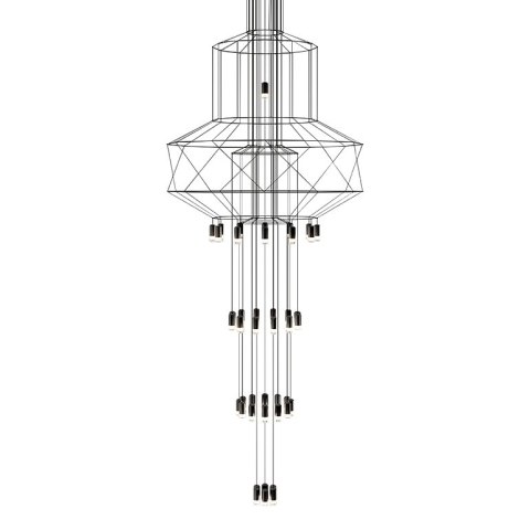 INDUSTRIALNA LAMPA WISZĄCA FUSION 43, CZARNA, ŻYRANDOL, LOFT, NIETYPOWA