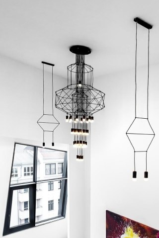 INDUSTRIALNA LAMPA WISZĄCA FUSION 43, CZARNA, ŻYRANDOL, LOFT, NIETYPOWA