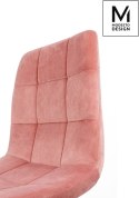 TAPICEROWANE RÓŻOWE KRZESŁO GLAMOUR, WELUROWE, PIKOWANE, DO SALONU, JADALNI