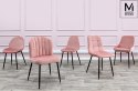 TAPICEROWANE RÓŻOWE KRZESŁO GLAMOUR, WELUROWE, PIKOWANE, DO SALONU, JADALNI