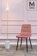 TAPICEROWANE RÓŻOWE KRZESŁO GLAMOUR, WELUROWE, PIKOWANE, DO SALONU, JADALNI