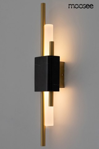 KINKIET LAMPA ŚCIENNA MOOSEE AURELIA, CZARNA, ZŁOTA, NATURALNY MARMUR, LED