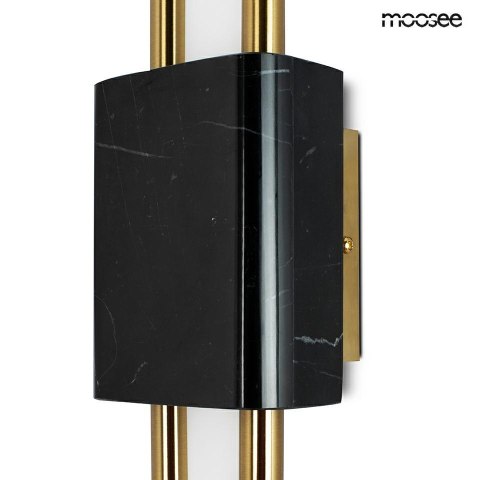 KINKIET LAMPA ŚCIENNA MOOSEE AURELIA, CZARNA, ZŁOTA, NATURALNY MARMUR, LED
