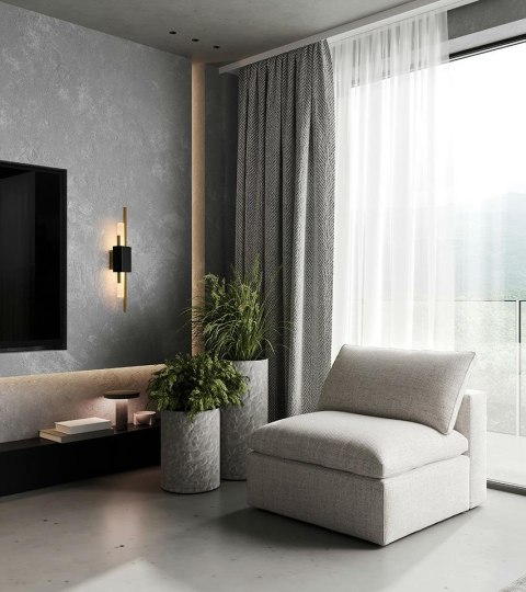 KINKIET LAMPA ŚCIENNA MOOSEE AURELIA, CZARNA, ZŁOTA, NATURALNY MARMUR, LED