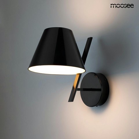 LAMPA ŚCIENNA, KINKIET, MOOSEE GEOMETRIA, CZARNA, NOWOCZESNA, METAL, E14