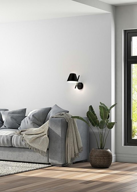 LAMPA ŚCIENNA, KINKIET, MOOSEE GEOMETRIA, CZARNA, NOWOCZESNA, METAL, E14