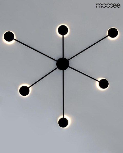 KINKIET LAMPA ŚCIENNA PLAFON VERTO CZARNA LED, MOOSEE, NOWOCZESNA, LOFT
