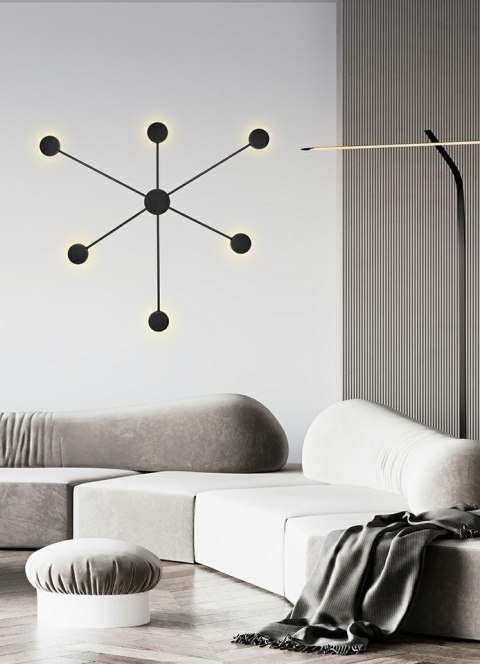 KINKIET LAMPA ŚCIENNA PLAFON VERTO CZARNA LED, MOOSEE, NOWOCZESNA, LOFT