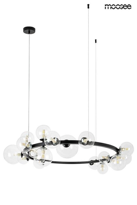 LAMPA WISZĄCA MOOSEE LUMINOSO, CZARNA, 20XG9, ŻYRANDOL, LOFT, NOWOCZESNA