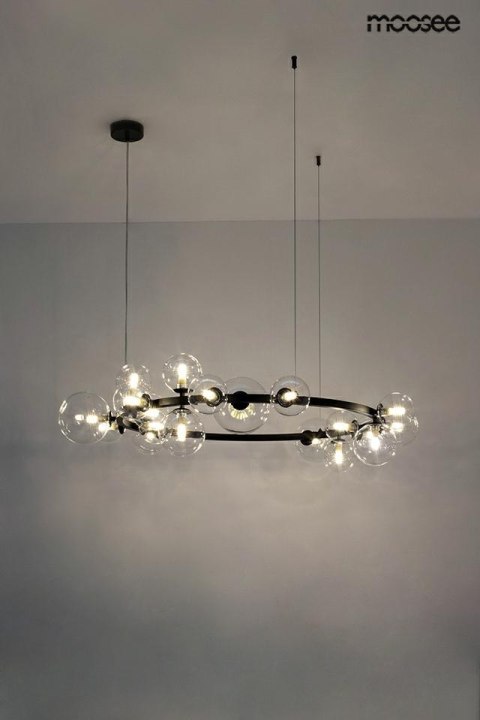 LAMPA WISZĄCA MOOSEE LUMINOSO, CZARNA, 20XG9, ŻYRANDOL, LOFT, NOWOCZESNA