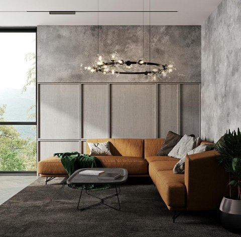 LAMPA WISZĄCA MOOSEE LUMINOSO, CZARNA, 20XG9, ŻYRANDOL, LOFT, NOWOCZESNA