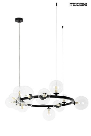 LAMPA WISZĄCA AURAE MOOSEE, CZARNA, NOWOCZESNA, DESIGN, SALON, LOFT, 85CM