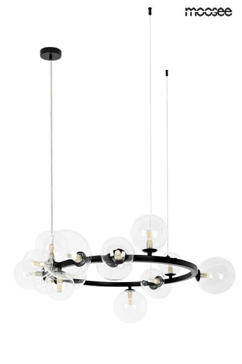 LAMPA WISZĄCA AURAE MOOSEE, CZARNA, NOWOCZESNA, DESIGN, SALON, LOFT, 85CM