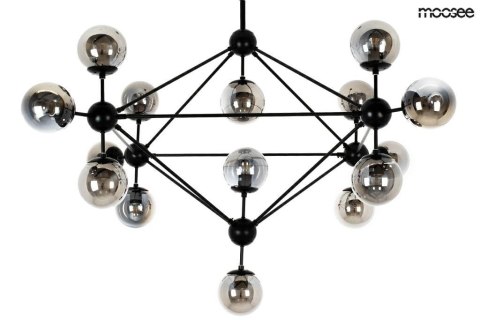 LAMPA WISZĄCA NEBULOSA MOOSEE, 15X E27, CZARNA, DYMIONE KLOSZE, SALON, LOFT
