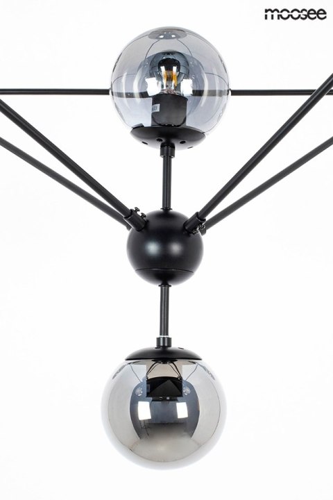 LAMPA WISZĄCA NEBULOSA MOOSEE, 15X E27, CZARNA, DYMIONE KLOSZE, SALON, LOFT